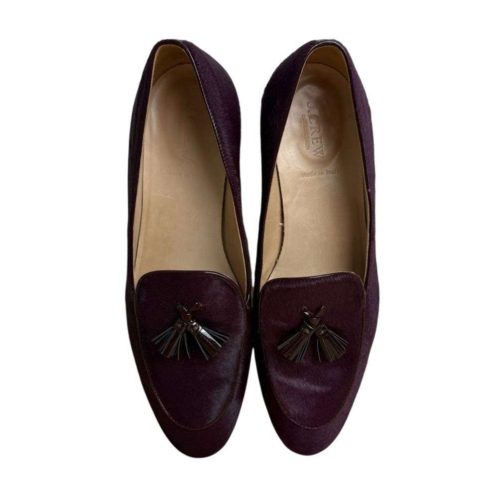 J. Crew Biella Tassel Loafers Deep Aubergine Sz 9 - Picture 4 of 11